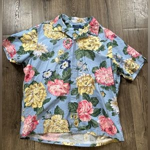 Polo Ralph Lauren XL floral button down short sleeved shirt.preowned